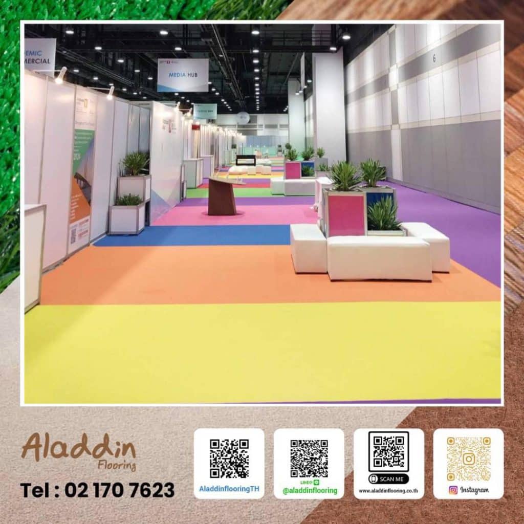 ผลงานการติดตั้งพรมอัดเรียบในงาน Vitafoods Asia 2023